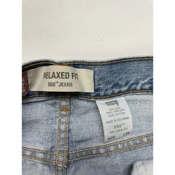 VINTAGE Levi's 550 Relaxed Fit Denim Jeans Men Size 35 X 28 Blue Tag Size 36x29 - Picture 10 of 13